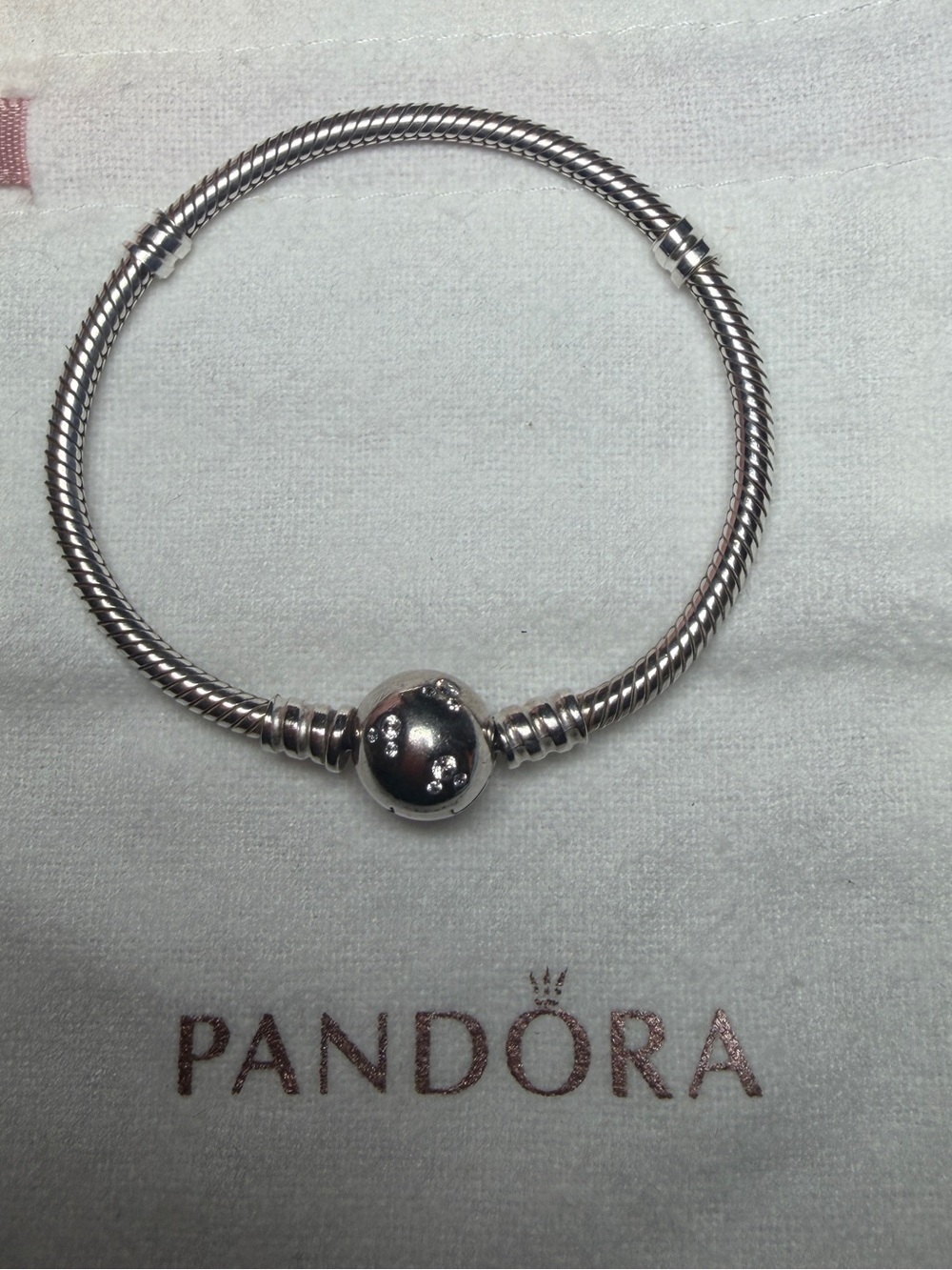Pandora Silver Snake Chain Charm Bracelet - Silver
